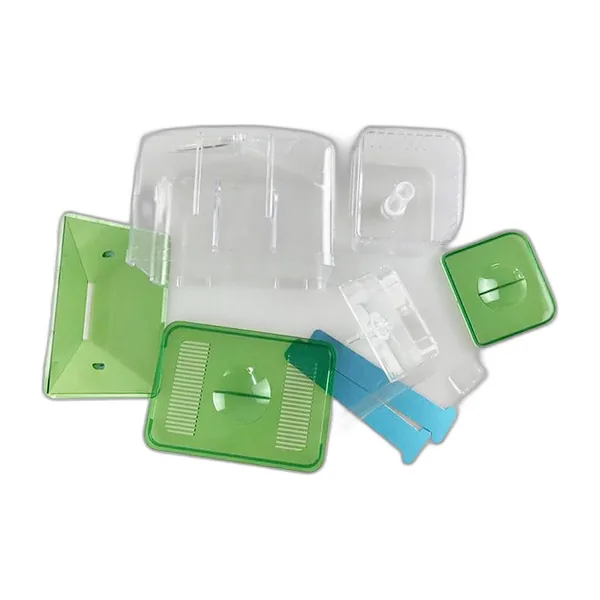 Clear and green two-compartment aquarium isolation box — view 3