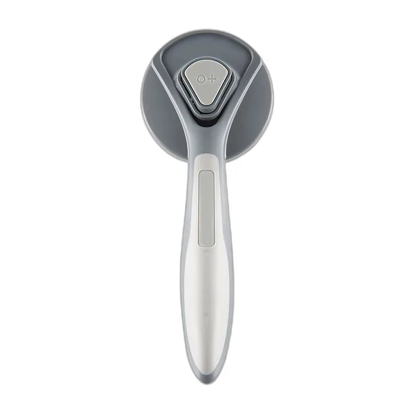 Grey self-cleaning slicker brush for dogs, round head with stainless pins