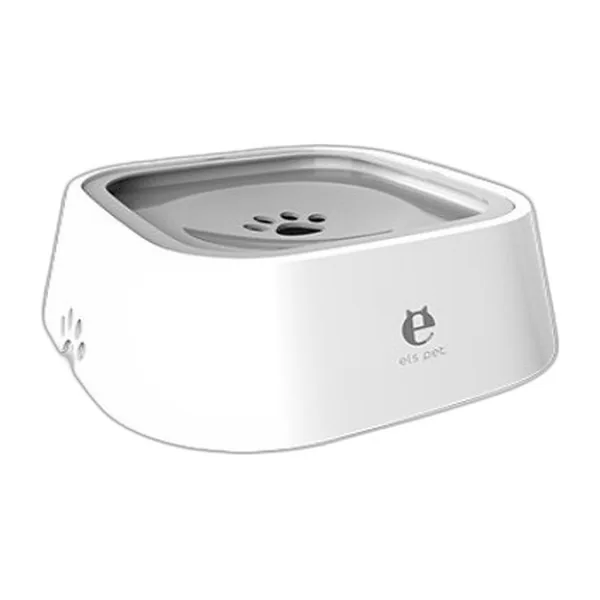 White anti-splash water bowl with grey floating disc