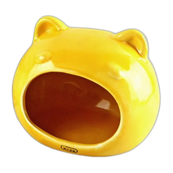 Green bear-shaped ceramic hamster hideout — view 2