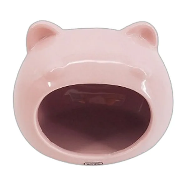 Green bear-shaped ceramic hamster hideout — view 3