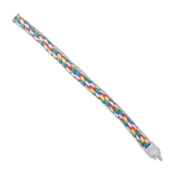 Straight 40 cm multicolour cotton rope perch with screw fittings
