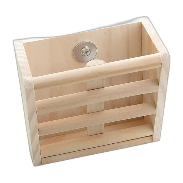 Light wooden hay rack with lower tray