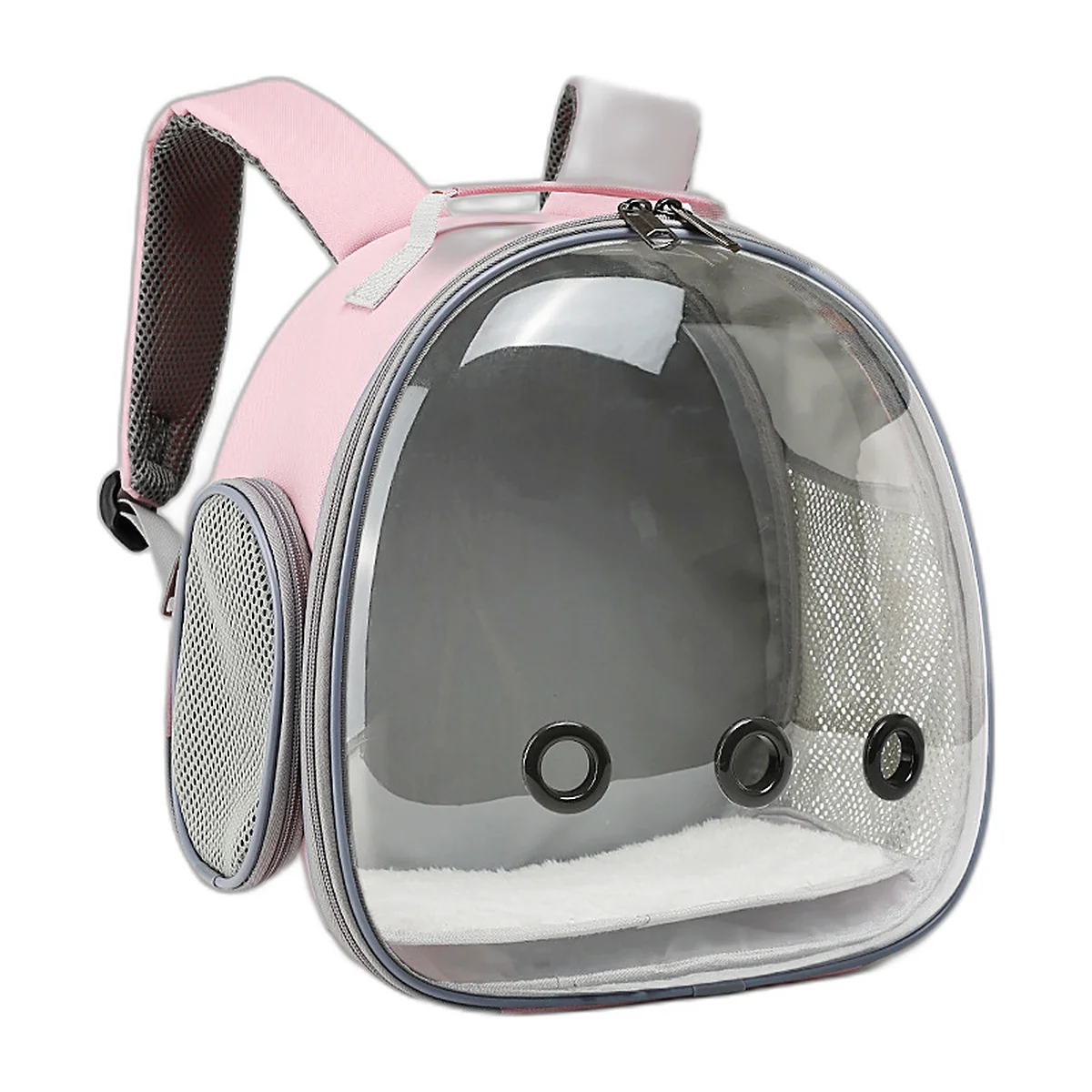 Sac à dos de transport rose à hublot transparent pour petit animal