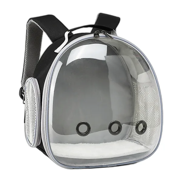 Sac à dos de transport rose à hublot transparent pour petit animal — vue 3