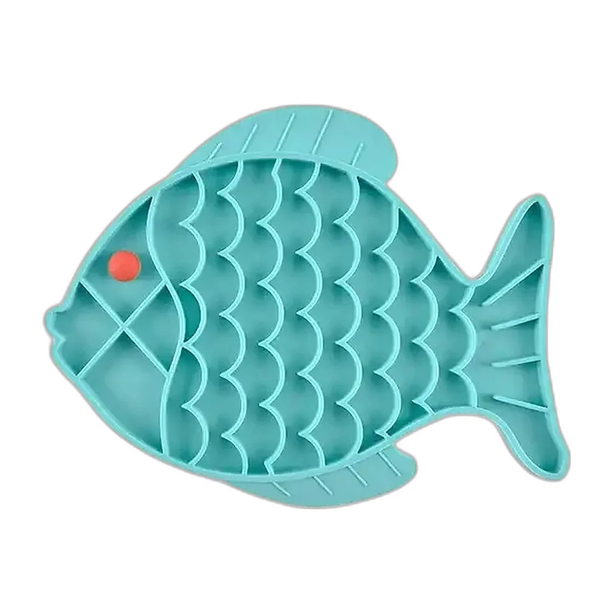 Tapis de léchage en silicone bleu en forme de poisson