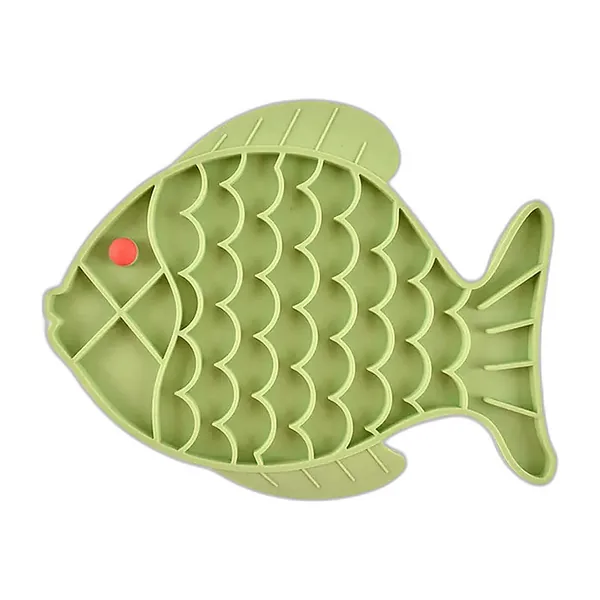Tapis de léchage en silicone bleu en forme de poisson — vue 2