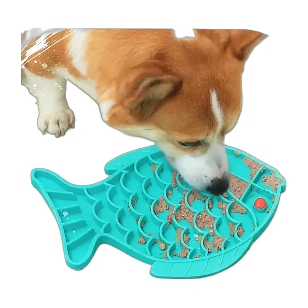 Tapis de léchage en silicone bleu en forme de poisson — vue 4